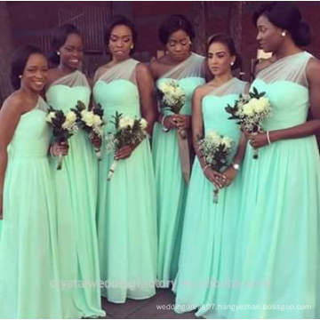 Bridesmaid Dresses One Shoulder Chiffon Empire 2016 Mint Green Long Bridesmaid Dresses B2351